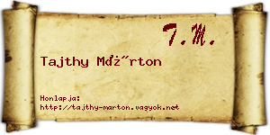 Tajthy Márton névjegykártya